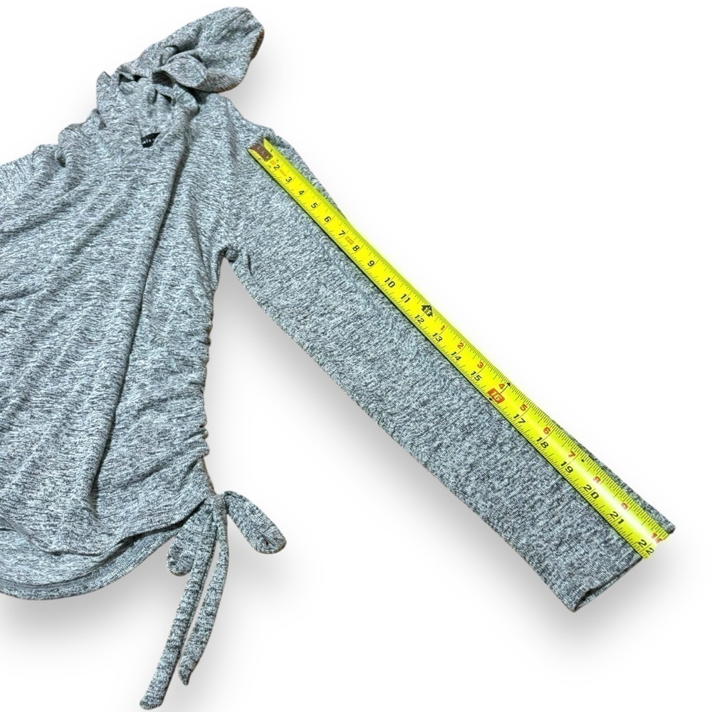 NWT Gibson Look Gray Cropped Ruched Hoodie Top - Size XS - Picture 12 of 16